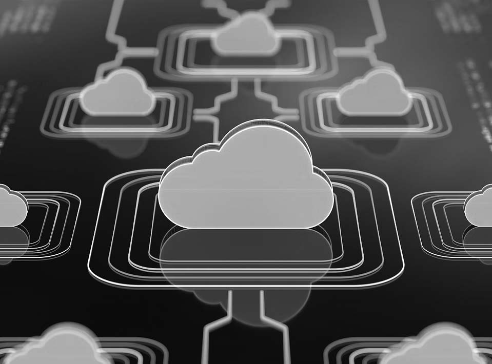 861ec6_1457cc20e3334fed99ad6a72db004586mv2 Illustration of multiple orange cloud icons connected by colorful lines over a dark background, symbolizing cloud computing and secure data backup or disaster recovery solutions.