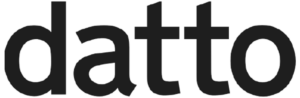The image shows the word datto in lowercase, light blue letters on a white background.