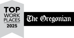 The-Oregonian-Horizontal-Grayscale-1 A yellow banner reads Top Work Places 2022. Next to it is a blue rectangle with The Oregonian and OregonLive logos and text in white.