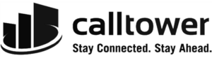 CallTower logo featuring three stylized dark and green bars next to the company name calltower in bold black and green text, with the slogan Stay Connected. Stay Ahead, underneath.
